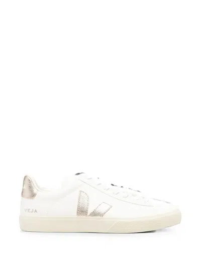 Veja Logo-patch Leather Sneakers In White