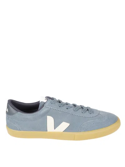 Veja Low-profile Suede Sneakers With Contrasting Logo In Blue