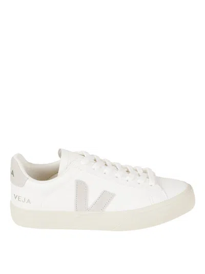 Veja Low-profile White Sneakers With Subtle Grey Accents In Multi