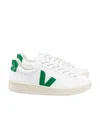 Veja Stylish Sneakers With Emerald Suede Accents In White