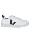 Veja Low-top White Leather Sneakers With Perforated Detailing In White