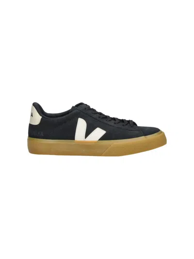 Veja Low-top Suede Sneakers In Black