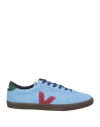 Veja Man Sneakers Azure Size 12 Leather In Blue
