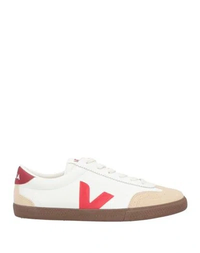 Veja Man Sneakers White Size 11 Leather In Animal Print