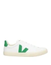 Veja Man Sneakers White Size 7 Textile Fibers In Green