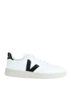 Veja Low-top White Leather Sneakers With Perforated Detailing In White