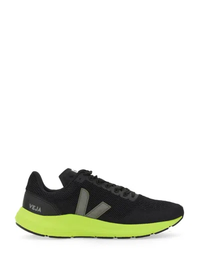 Veja Marlin Lt V-knit Fluo Sneaker In Black