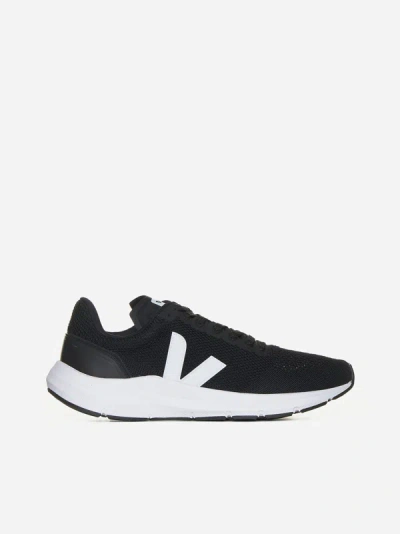 Veja Black Marlin V-knit Sneakers In Black,white