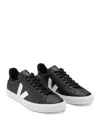 Veja Campo Black And White Low Top Sneakers In Vegan Leather Man In Black/white