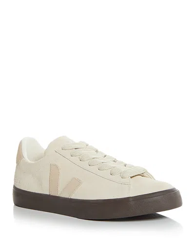 Veja Men's Campo Low Top Leather Sneakers In Pier In White