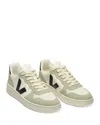 Veja V-10 Leather And Suede Low-top Sneakers In White