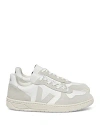 Veja Men's V-10 Low Top Mesh And Suede Sneakers In White/natural