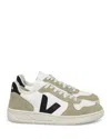 Veja Men's V-10 Low Top Sneakers In White/black/sahara