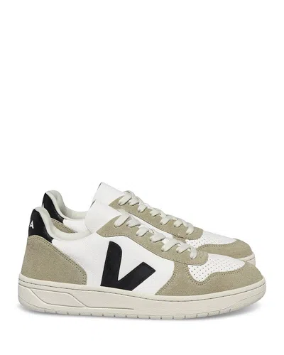 VEJA MEN'S V-10 LOW TOP MESH AND SUEDE SNEAKERS