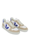 Veja Men's V-10 Low Top Mesh And Suede Sneakers In Extra White Paros Sahara