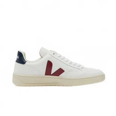 VEJA MEN'S V-12 LOW TOP SNEAKER IN EXTRA WHITE/MARSALA/NAUTICO