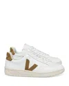 Veja Men's V-12 Low Top Leather Sneakers In Extra-white_camel