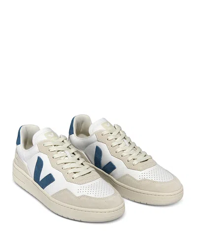 Veja Men's V-90 Low Top Leather Sneakers In Neutral