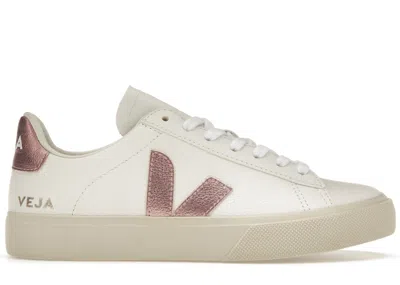 Pre-owned Veja Men's  Campo Chromefree Leather Sneakers In White/nacre