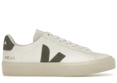 Pre-owned Veja Men's  Campo Low Chromefree Leather Sneakers In White/kaki In Multi
