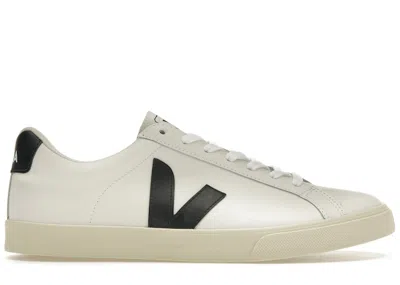 Pre-owned Veja Men's  Esplar Leather Sneakers In White/black