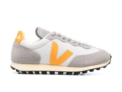 Pre-owned Veja Men's  Rio Branco Alveomesh Gravel Ouro Sneakers In Grey/white/yellow