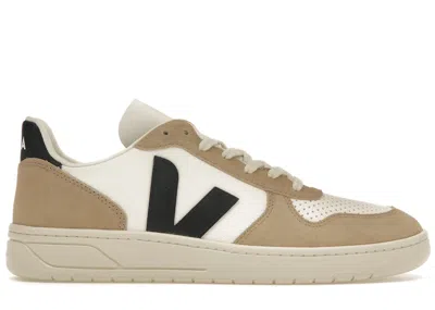 Pre-owned Veja Men's  V10 Chromefree Leather Sneakers In White/black/sahara In Multi