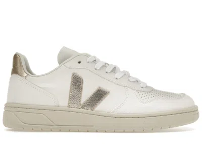 Pre-owned Veja Men's  V10 Chromefree Leather Sneakers In White/platine