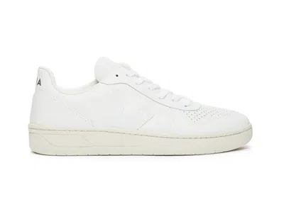 Pre-owned Veja Men's  V10 Leather Sneakers In White