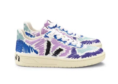 Pre-owned Veja Men's  V10 Leather X Marni Sneakers In Orchid/black In Multi