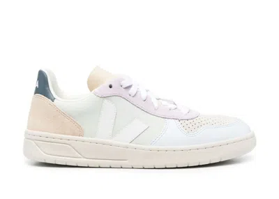 Pre-owned Veja Men's  V10 Suede Sneakers In Jade/white/co