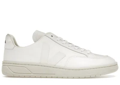 Pre-owned Veja Men's  V12 Leather Full Sneakers In White