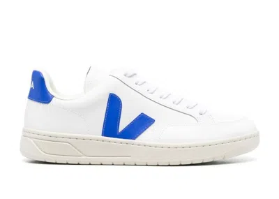Pre-owned Veja Men's  V12 Leather Sneakers In White/paros