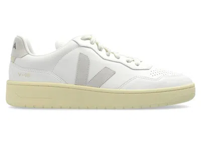 Pre-owned Veja Men's  V90 Ot Leather Sneakers In Extra White/natural