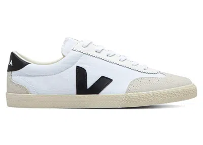 Pre-owned Veja Men's  Volley Canvas Sneakers In White/black