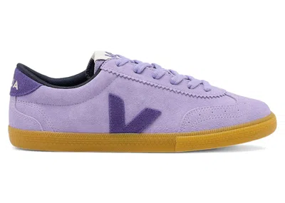 Pre-owned Veja Men's  Volley Leather Sneakers In Lavande Purple