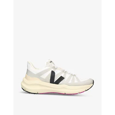 Veja Condor 3 V-logo Fabric Low-top Trainers In White/blk