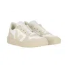 Veja Two-tone B-mesh And Suede V-10 Sneakers In White