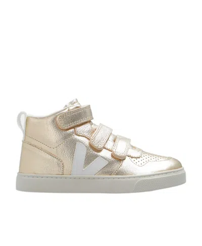 Veja Metallic High-top Sneakers In Nude
