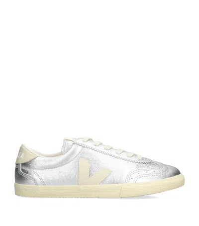 VEJA METALLIC-LEATHER VOLLEY SNEAKERS
