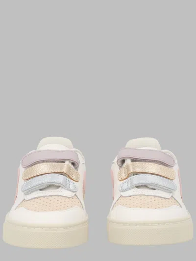Veja Mini V-10 Leather Sneakers For Kids In White