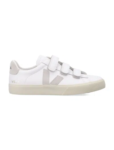 Veja Minimalist Triple Strap Court Sneakers In Neutral