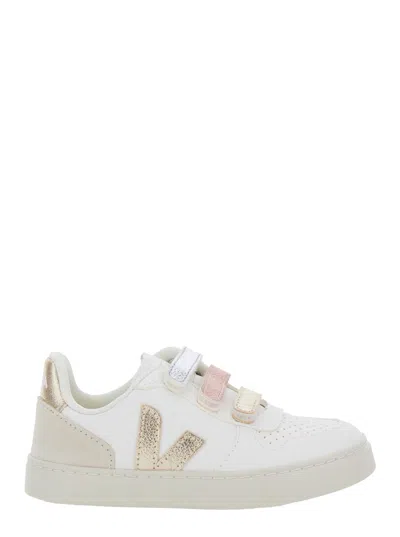 VEJA MULTICOLOR SNEAKERS WITH TOUCH-STRAP CLOSURE AND LOGO PATCH ON THE SIDE IN LEATHER GIRL