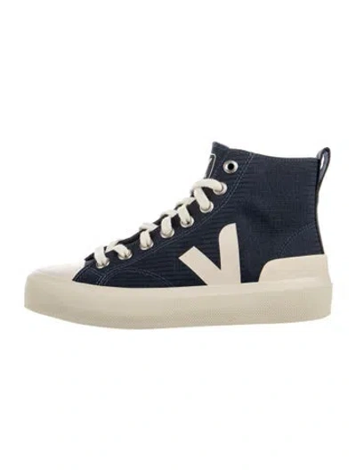 Pre-owned Veja Nylon Colorblock Pattern Sneakers In Blue