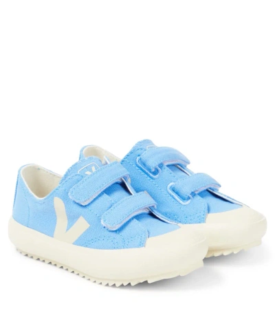 Veja Kids' Ollie Canvas Trainers In Aqua_pierre