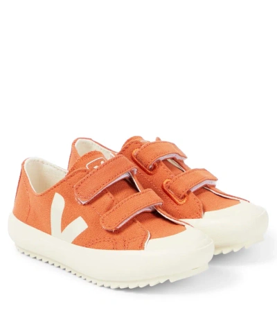 Veja Kids' Ollie Canvas Sneakers In Orange