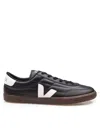 Veja Panenka Black Sneaker With Logo On The Side And Contrasting Heel In Leather Unisex In Black