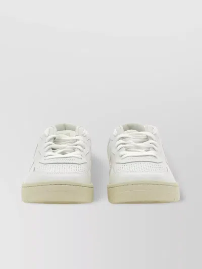 Veja Organic Traced Leather Sneakers With 4cm Outsole