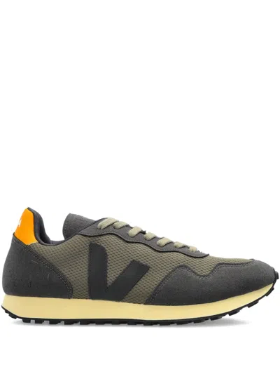 Veja Panelled Suede Trainers In Green