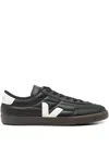 Veja Leather Sneakers In Black And White In Black